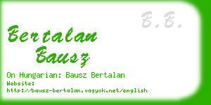 bertalan bausz business card